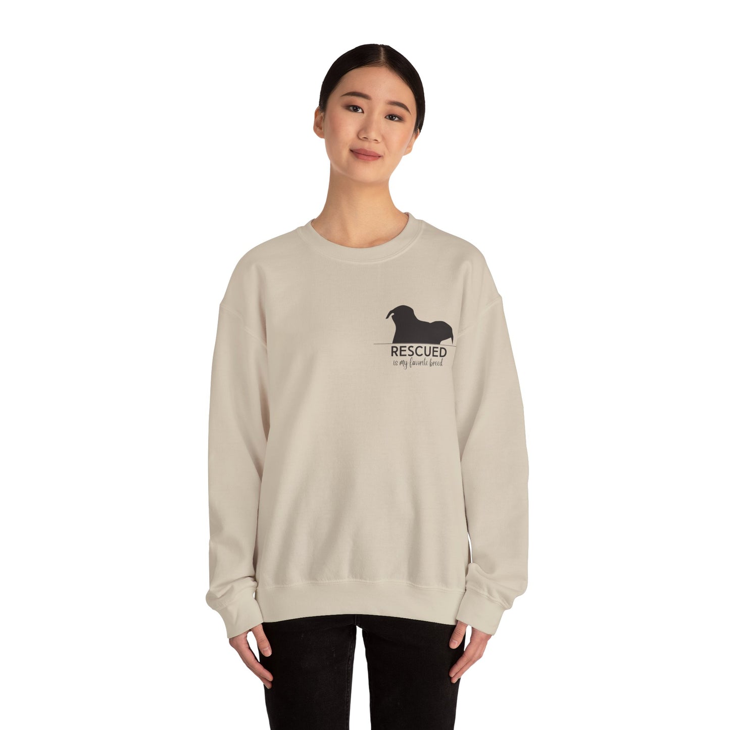 "Rescued Is My Favorite Breed" Crewneck Sweatshirt