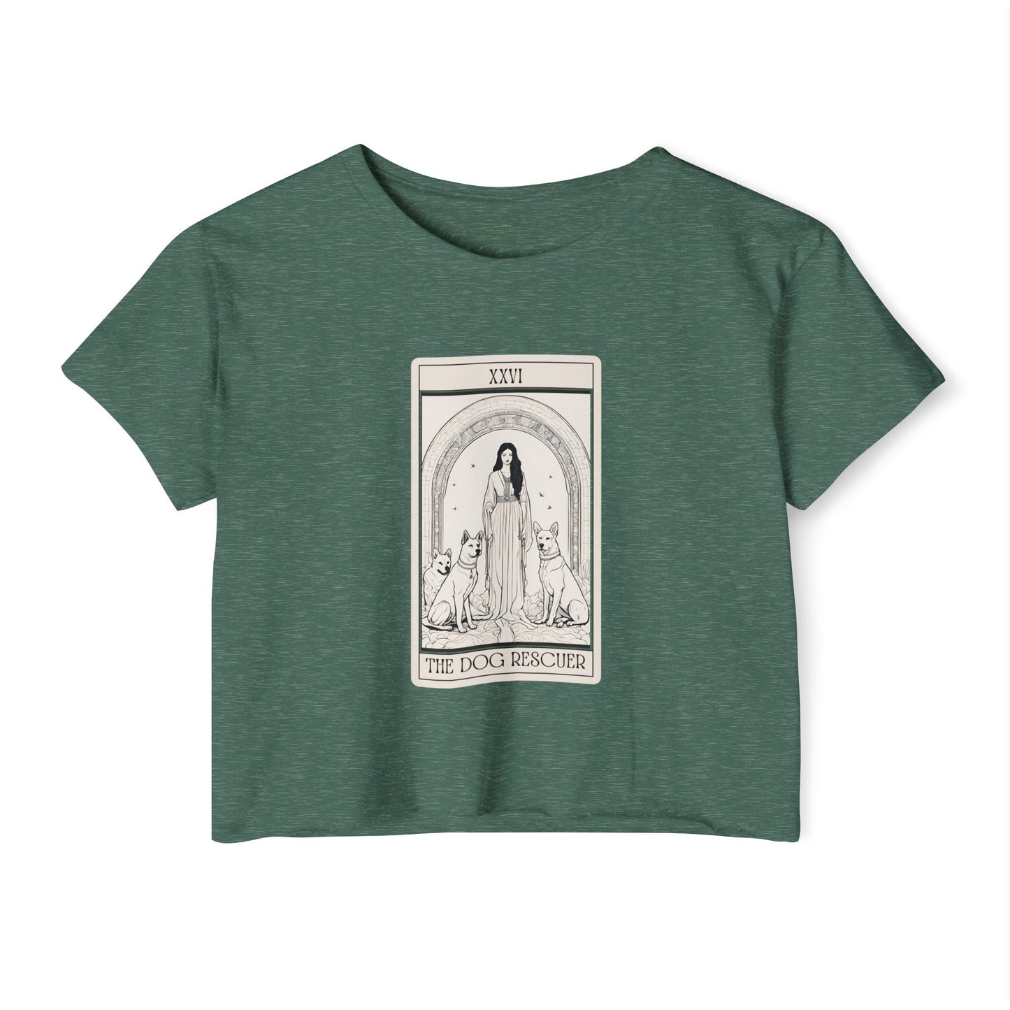 "The Dog Rescuer" Tarot Card Crop Top