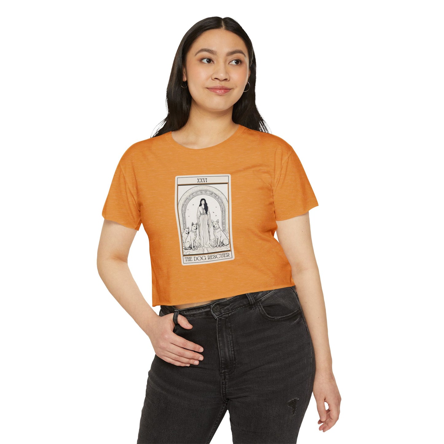 "The Dog Rescuer" Tarot Card Crop Top