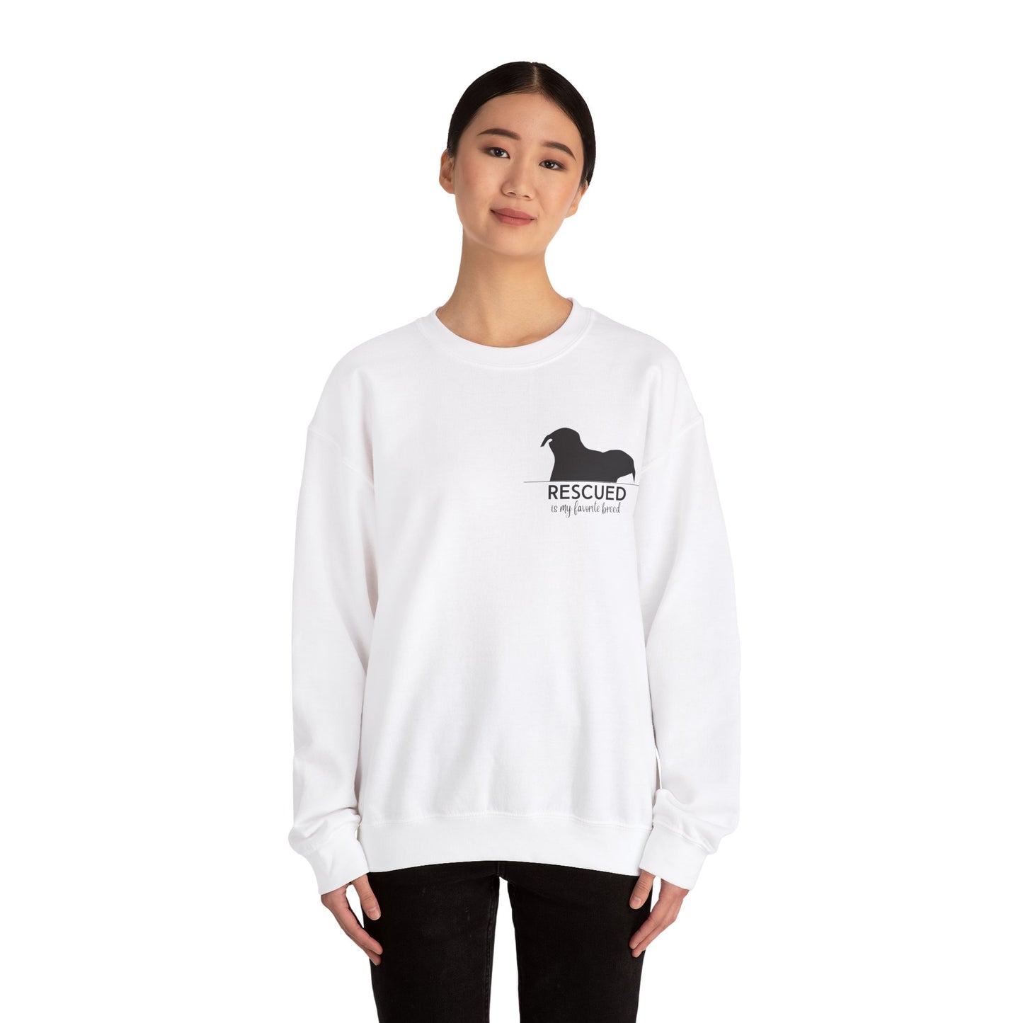 "Rescued Is My Favorite Breed" Crewneck Sweatshirt