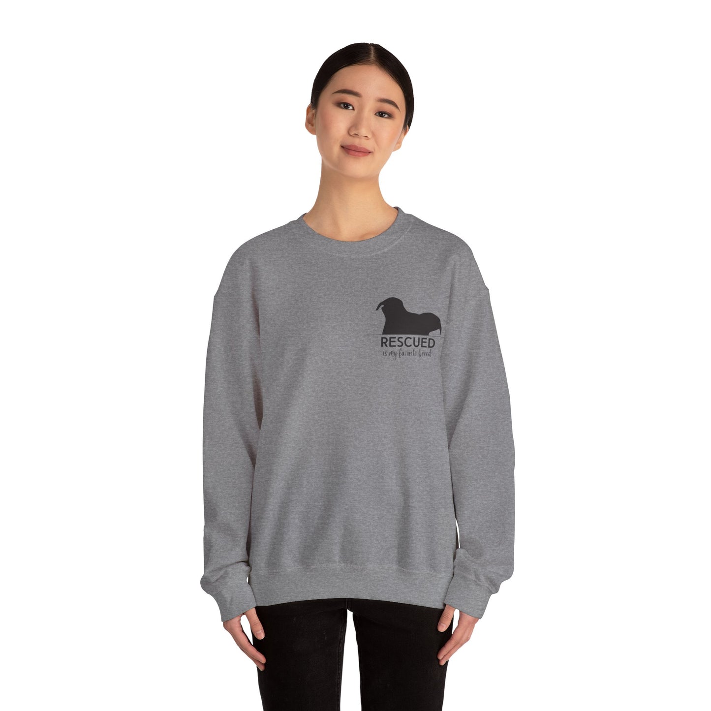 "Rescued Is My Favorite Breed" Crewneck Sweatshirt