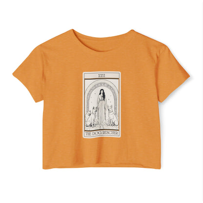 "The Dog Rescuer" Tarot Card Crop Top