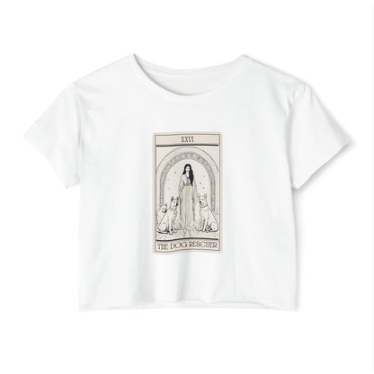 "The Dog Rescuer" Tarot Card Crop Top