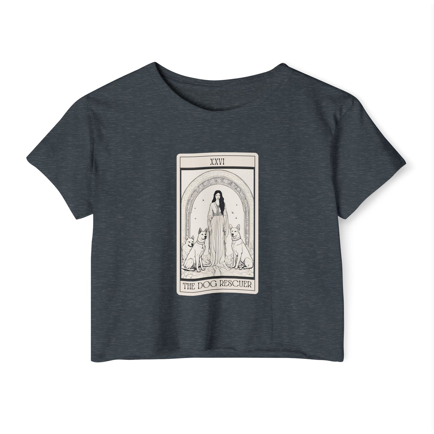 "The Dog Rescuer" Tarot Card Crop Top